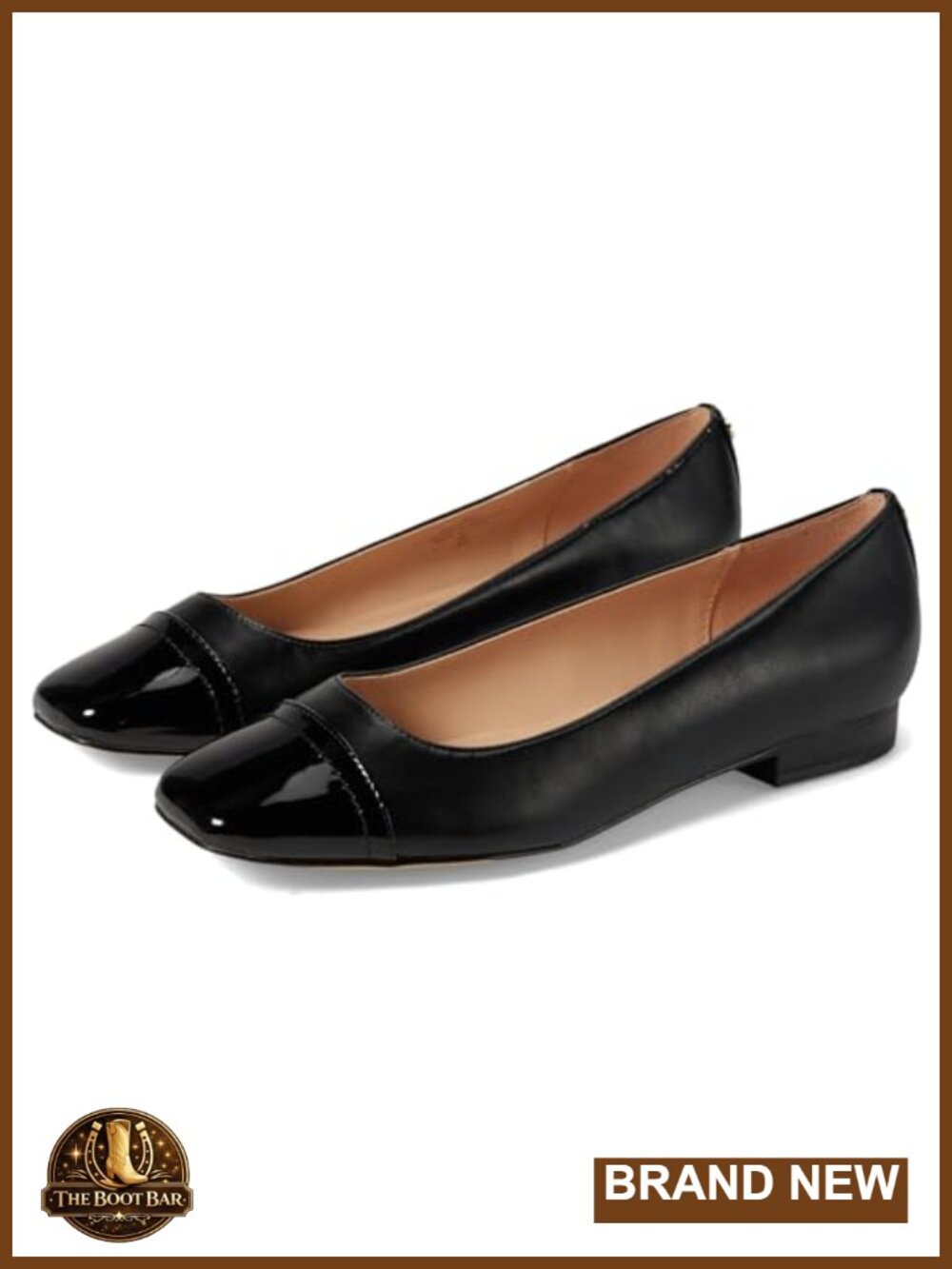 Bandolino Taprinz Women's Cap Toe Ballet Flats Slip-On Cushioned Block Heel